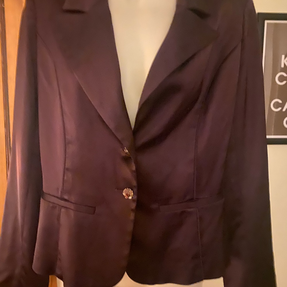 Cache Satin Blazer With Jeweled Buttons - image 1